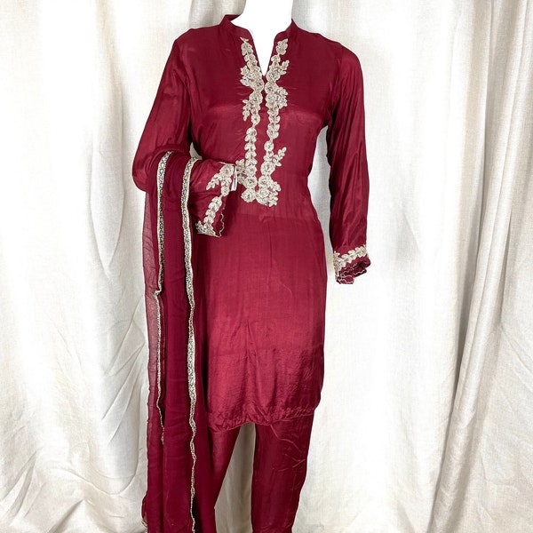 Salwar Kameez Prêt à Porter Taille Petit - Couleur Jaune Clair/crème - Tenue Traditionnelle Indienne Neuve