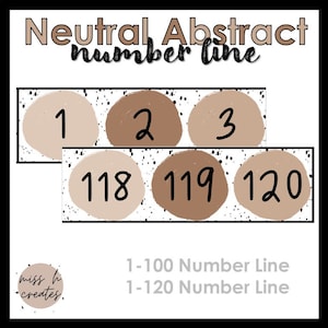 Neutral Abstract Classroom Number Line Display 1-120