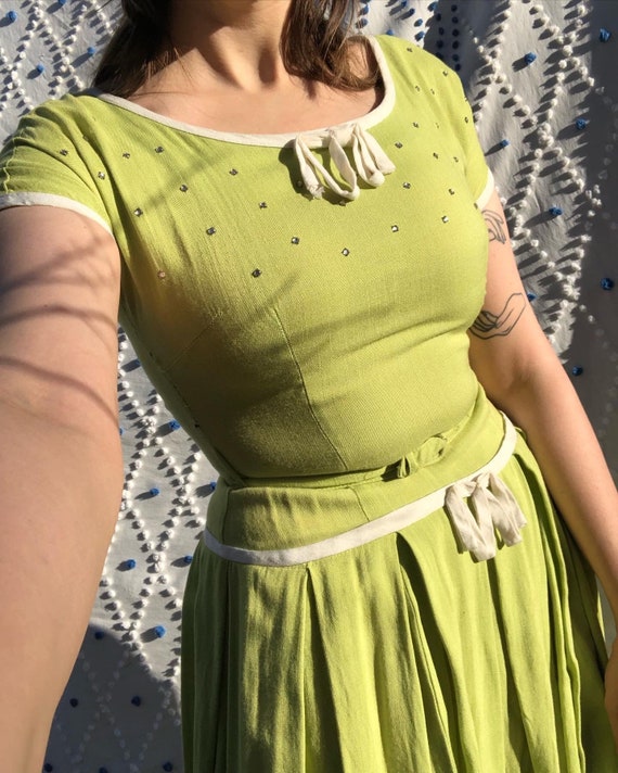 Lime green 1950’s daydress - image 4