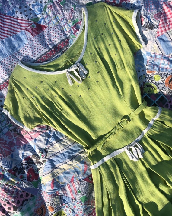 Lime green 1950’s daydress - image 3