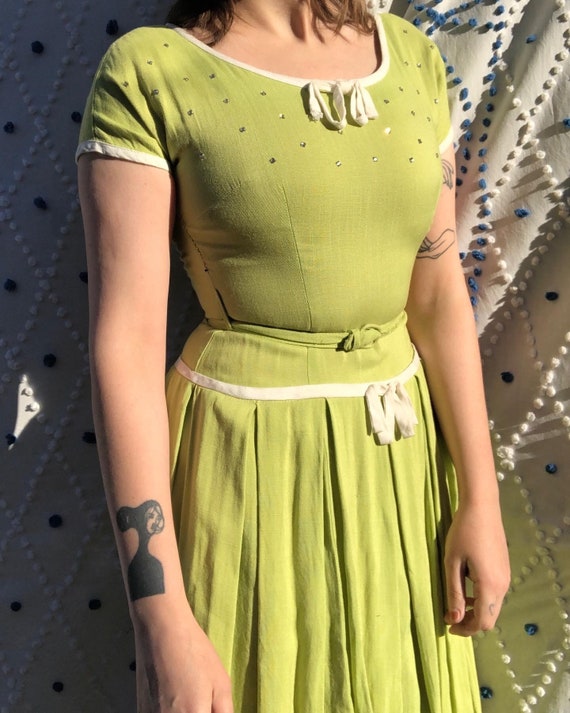 Lime green 1950’s daydress - image 2