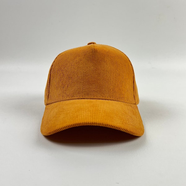 Mustard Yellow Corduroy- 5 Panel Snapback Blank / Suede/ Baseball/  Trucker Caps/ Adjustable/ SnapBack/  Uni Sex Adult