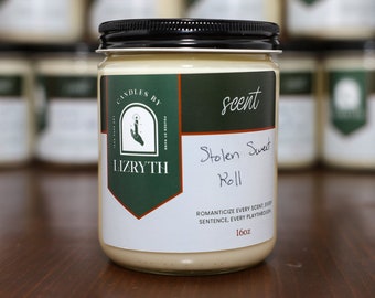 Stolen Sweet Roll ~  Crackling Wood Wick Soy 16oz Container Candle