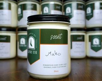 Mako ~  Wood Wick Soy 16oz Container Candle