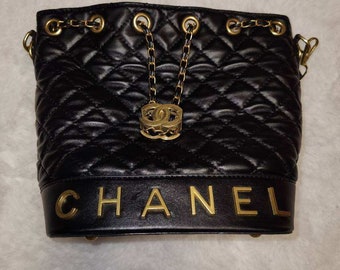 Chanel 1994 Vintage Diamond Quilted Drawstring Bucket Backpack