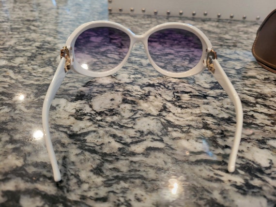 Vintage Bamboo Gucci White With Gold Sunglasses - image 8