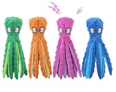 8 Legs Octopus Soft Stuffed Plush Dog Toys Outdoor Play Interactive Squeaky Dogs Toy Sounder Sounding Paper Chew Tooth toy
