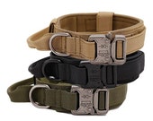 Military Adjustable Dog Collar Multicolor Heavy Duty Control Handle Training Hunting Pet With Handle For Large Dog Customized