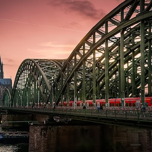 Cologne Cathedral Canvas Print, Germany, Living room wall decor, Wall Art, Hohenzollern Bridge, Fine Art, Church Tower, Steel Bridge, Rhine