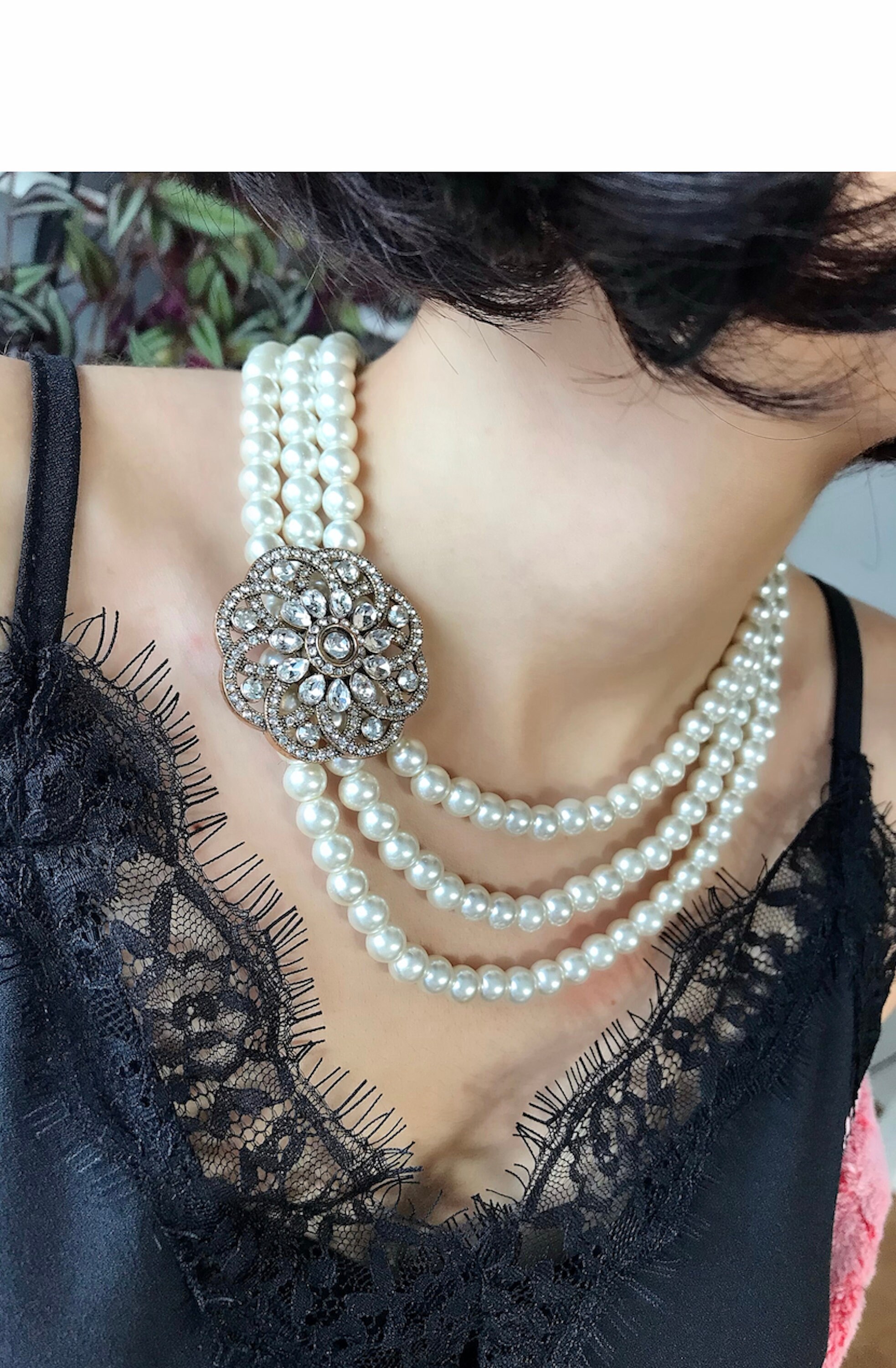 Mothers Day Multi Glass Pearl Necklace 