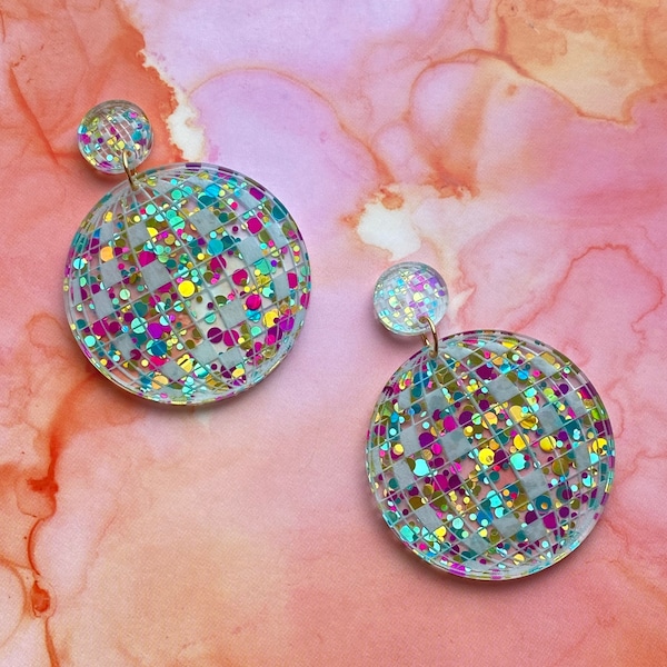 Disco Ball Earrings Etsy