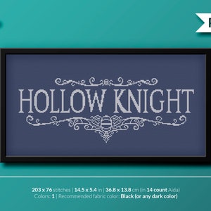 Hollow Knight - Title - Videogame - Cross stitch pattern (instant download pdf)