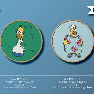 Homer Simpson The Simpsons King Size Bush Meme Bundle Cross stitch pattern instant download PDF image 1