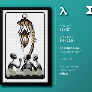 Bloodborne - Lamp - Save Point - Videogame - Cross stitch pattern (instant download PDF)