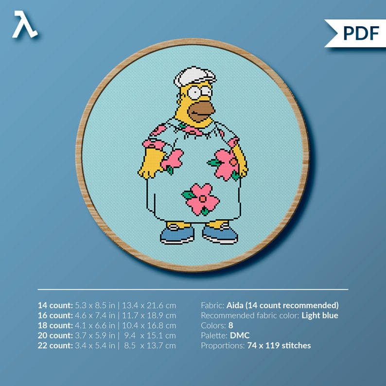 Homer Simpson The Simpsons King Size Bush Meme Bundle Cross stitch pattern instant download PDF image 3