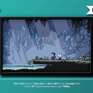Hollow Knight - Blue Lake - Videogame - Cross stitch pattern (instant download pdf)