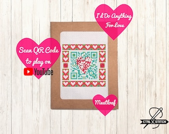 I Love You QR Code Cross Stitch Pattern. Hidden Message