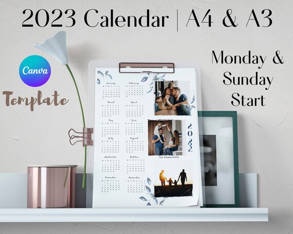 editable-2023-canva-photo-calendar-template-a4-a3-monday-and-sunday-start-family-photos-portrait-instant-download-gift-idea-etsy