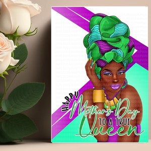 Moederdagkaarten voor zwarte vrouwen, Afro-Amerikaanse, afrocentrische wenskaarten