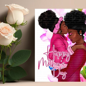 Tarjetas de felicitación para el Día de la Madre Afroamericana, Mujeres Negras Mamá, Hermana o Esposa, Mujeres de color,