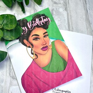 Tarjetas de cumpleaños inspiradas en hermandad de mujeres para mujeres afroamericanas, regalos de melanina para hermanas,
