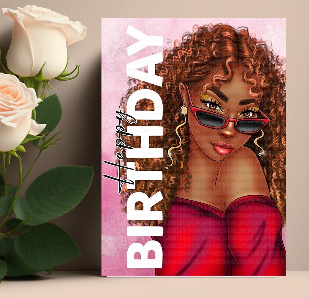 African American Women Birthday Greeting Cards Black Girl Etsy