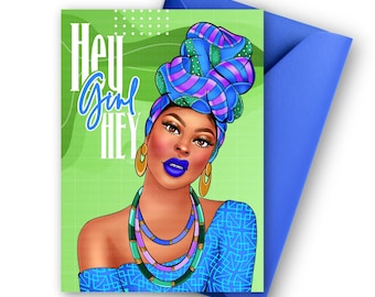 Sisterhood - African American Cards, Girlfriend Greeting Gifts, Fashionable Women, Black Art