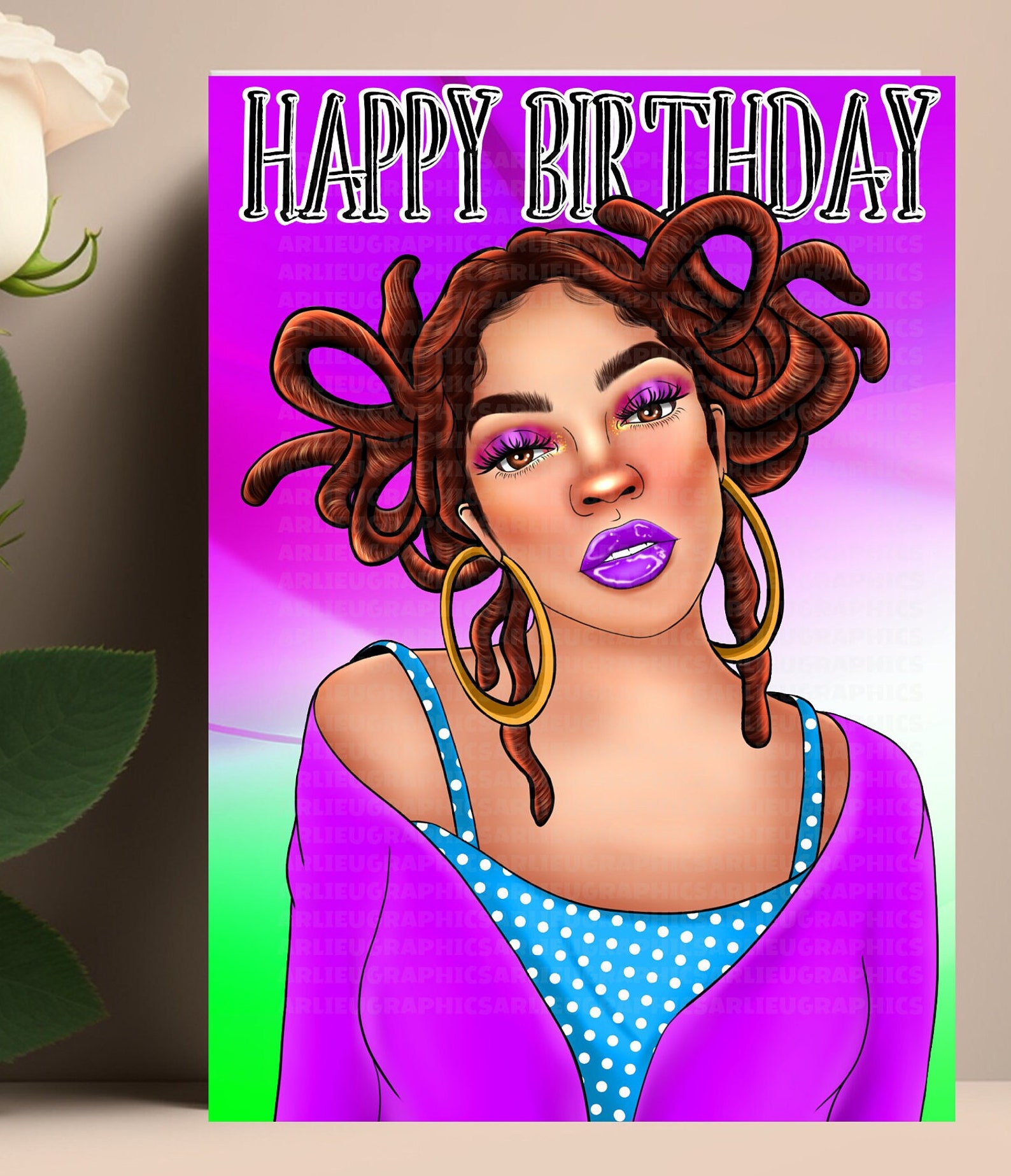 African American Birthday Cards for Women Greeting Cards - Etsy