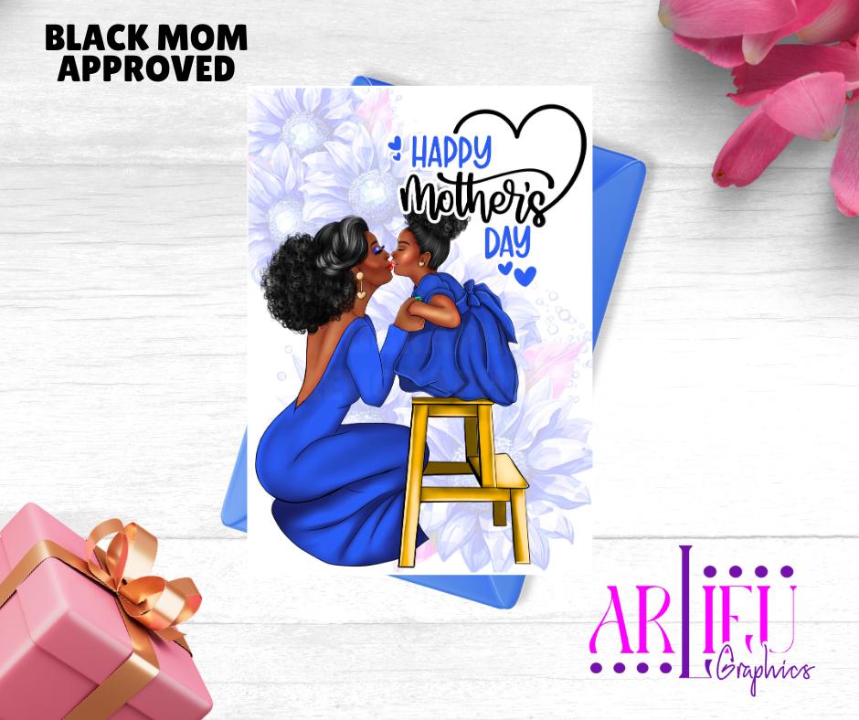 African American Mother's Day Card: Melanin Mom and Daughter Art - Etsy
