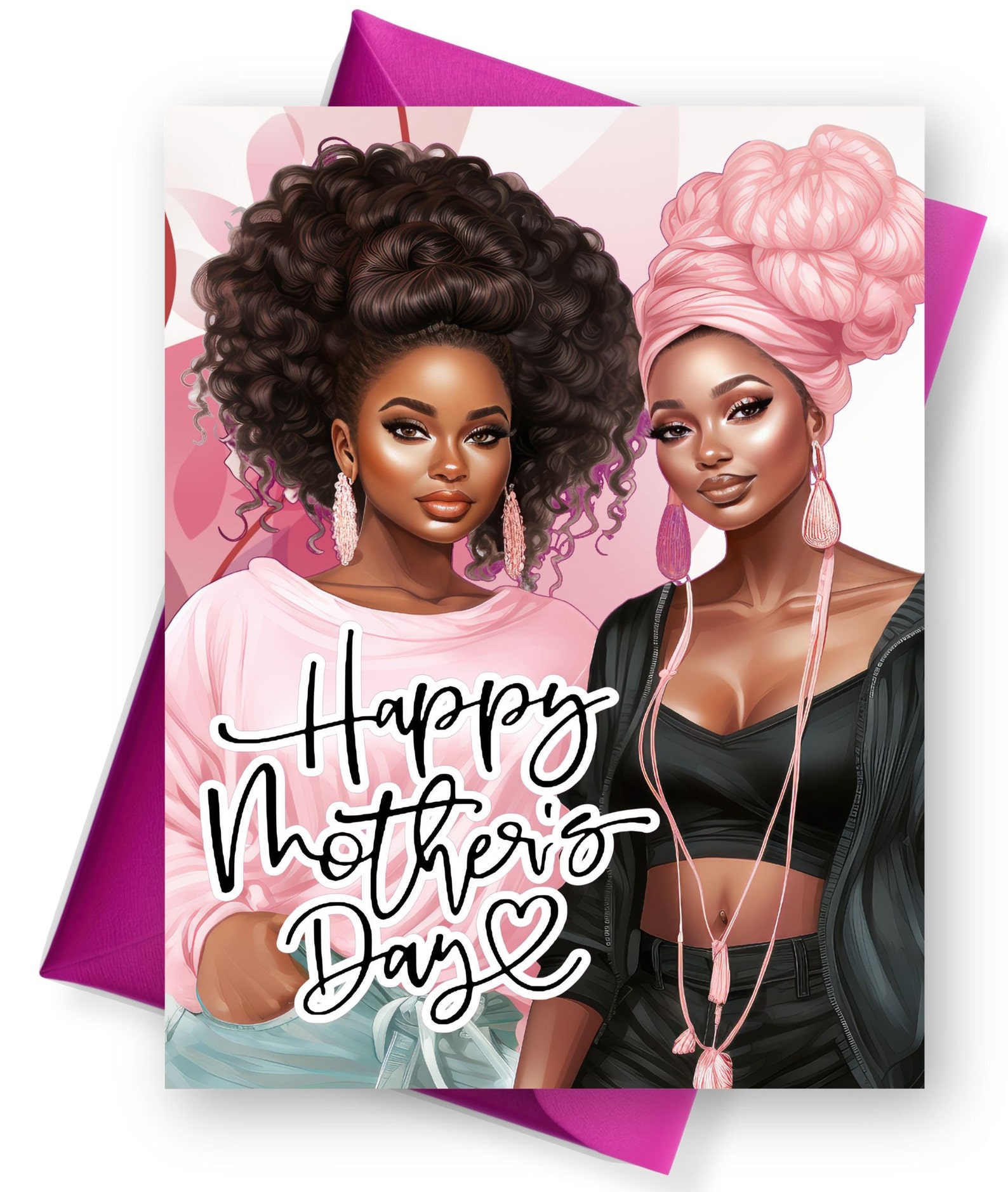 Black Mother's Day Card, Happy Mothers Day to Cards for Her, African ...