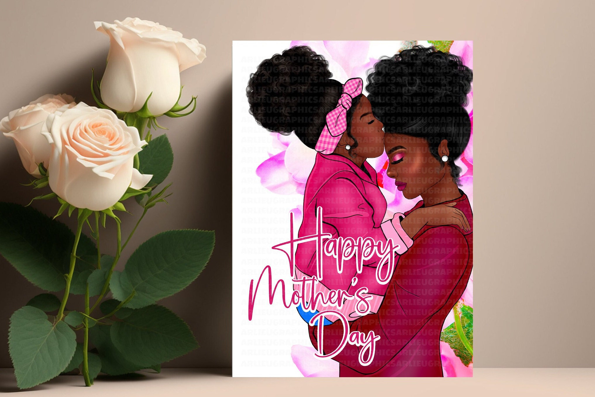 African American Mothers Day Greeting Cards Black Women Etsy 