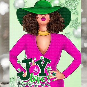 Tarjetas de Navidad de alegría, amor y paz, ideas de regalos navideños, tarjetas de felicitación afroamericanas para ella