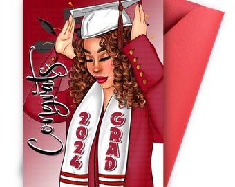 Graduation Cards For Women, HBCU inspired Gifts for Women, Black Girl Magic Cards for African American Women, Class of 2024