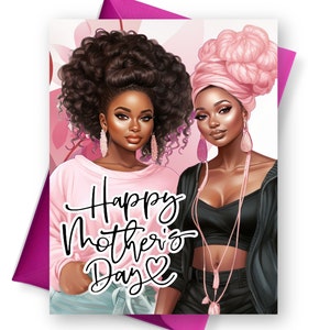 Biglietto d'auguri per la festa della mamma nera, biglietti d'auguri per la festa della mamma per lei, regali per donne afroamericane, donne emancipate