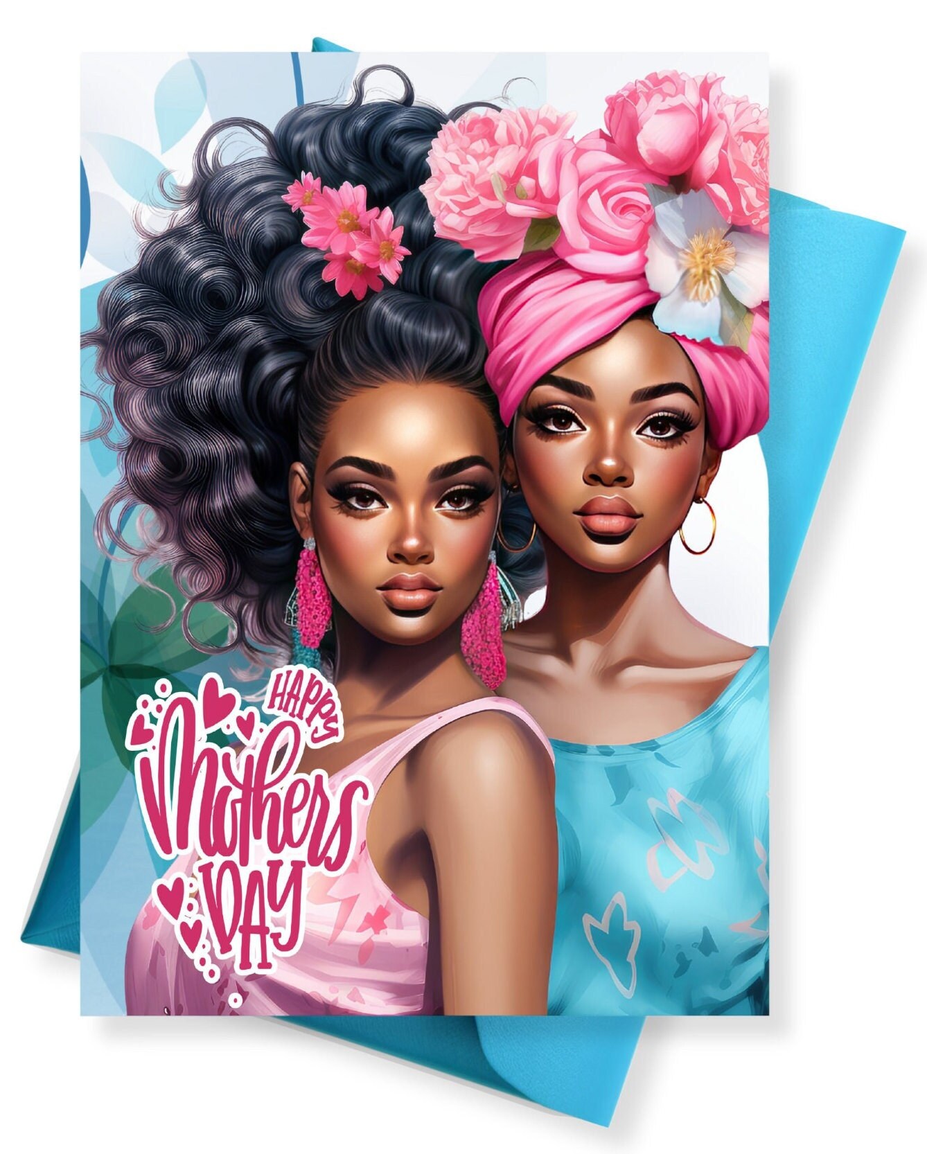 Elegant Black Mother's Day Card: African American Mom & Daughter - Etsy