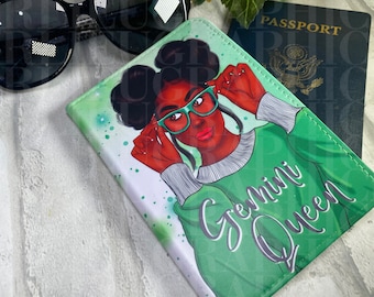 Personalized Black Women Passport Holder: African American Travel Gift