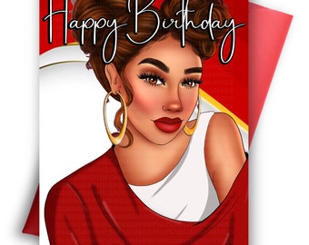 Happy Birthday Cards for her, Inspired Sorority Merch for Women, African American Handmade Cards, Black Women, Sisterhood
