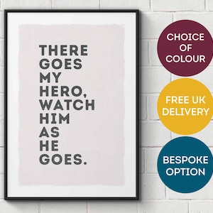 Foo Fighters MY HERO Song Lyrics Poster Print Wall Art