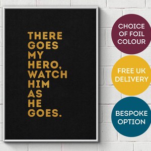 Foo Fighters My Hero Vinyl Record Song Lyric Quote Print