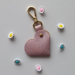 Valentines Andenken Schlüsselring/Schlüsselbund/Taschenclip, personalisieren mit handgeschriebener Nachricht, Muttertag, Vegan Leder, Herzform, Affirmation