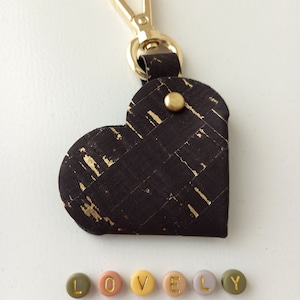 Valentines Keepsake Schlüsselanhänger / Schlüsselanhänger / Taschenclip, Personalisieren mit handschriftlicher Nachricht, Muttertag, Veganes Leder, Herzform, Affirmation