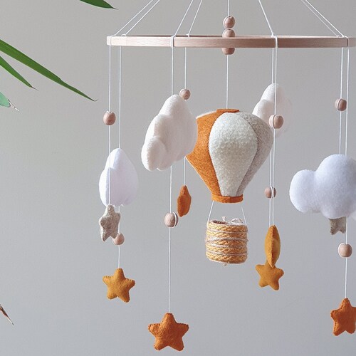 Hot Air Balloon Baby Crib Mobile Balloon Nursery Travel Etsy