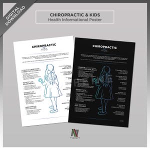 2PCS Chiropratic for Kids | Benefit of Kids Chiropractic Care for Poster Print | Wall Art | Digital Download | Printable