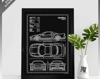 NSX-R世代プリント：JDMカーポスター、アートチューナーズタイプR