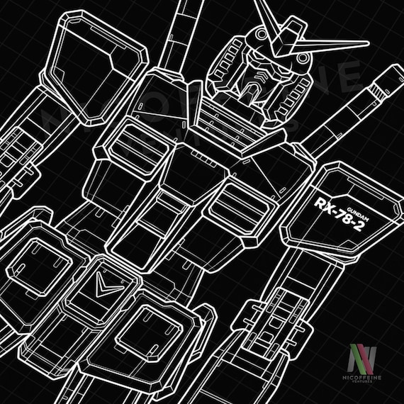 パンフレット　ムトケシ Mobile Suit Gundam RX-78-2 RX78 2 Mecha Robot Blueprint Style for