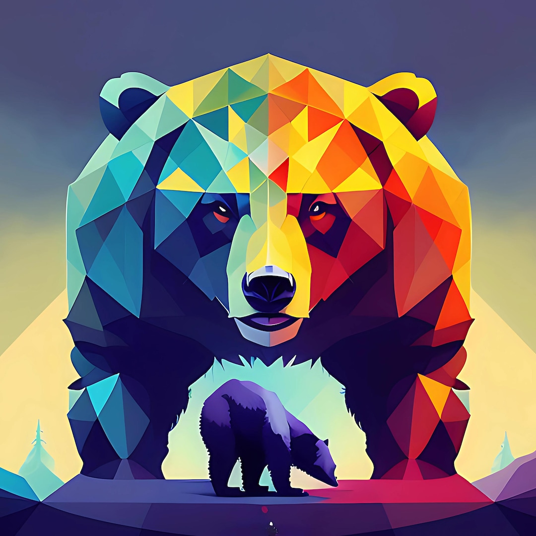 Abstract Bear-print - Etsy