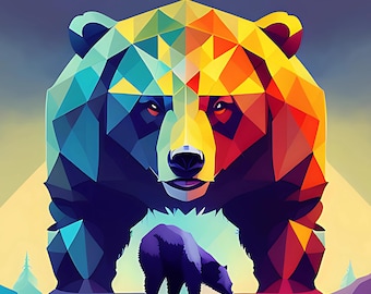 Abstract Bear-Print