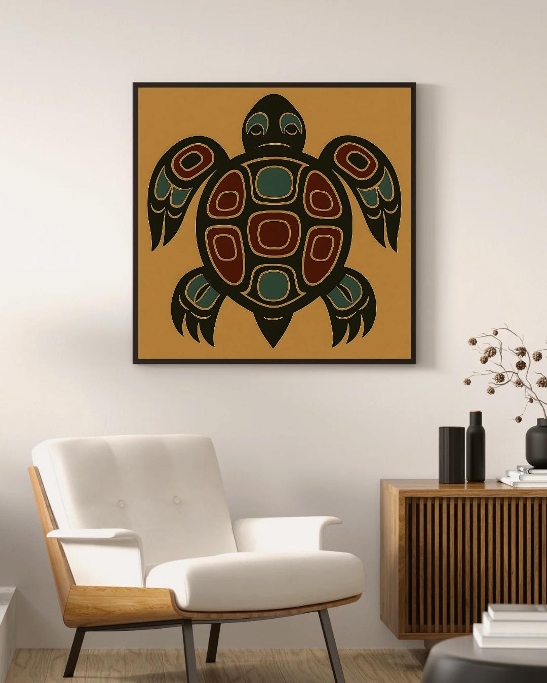 Indigenous Turtle Art Print | Pacific Northwest Native Style