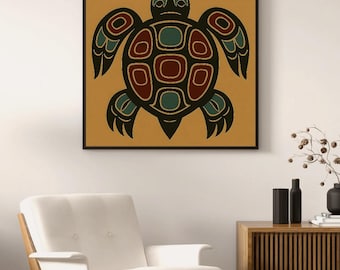 Indigenous Turtle Art Print | Pacific Northwest Native Style | Digital Download