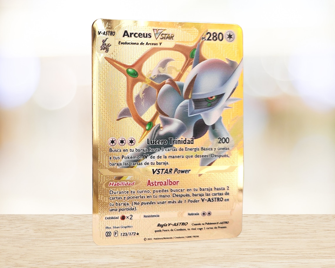 Arceus Vstar Pokemon Gold Metal Card - Etsy Hong Kong